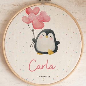 Bastidor Infantil Personalizado de Madera y Tela – Cuadro Decorativo para Habitación de Bebé