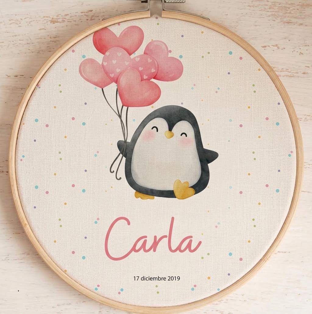 Bastidor Infantil Personalizado de Madera y Tela – Cuadro Decorativo para Habitación de Bebé