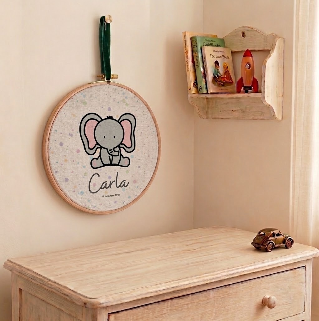 Bastidor Infantil Personalizado de Madera y Tela – Cuadro Decorativo para Habitación de Bebé - Imagen 4