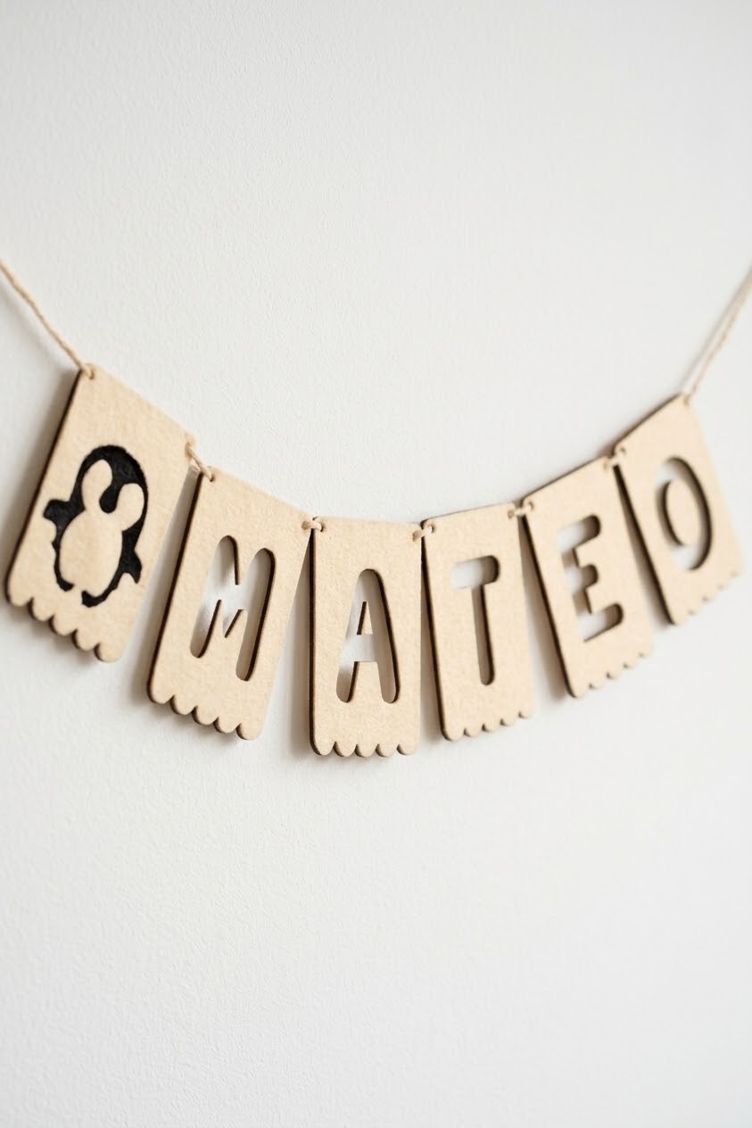 Guirnalda de Madera Personalizada con Nombre y Figura
