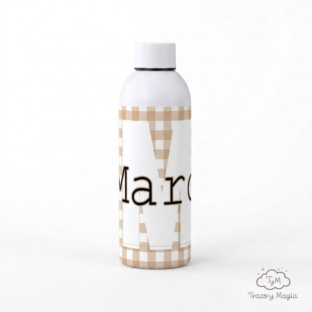 Botella Recuerdo Bautizo de Aluminio Personalizada con Nombre - Imagen 4