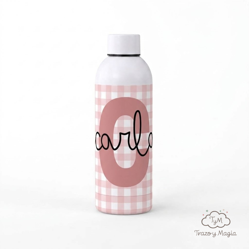 Botella Recuerdo Bautizo de Aluminio Personalizada con Nombre - Imagen 6
