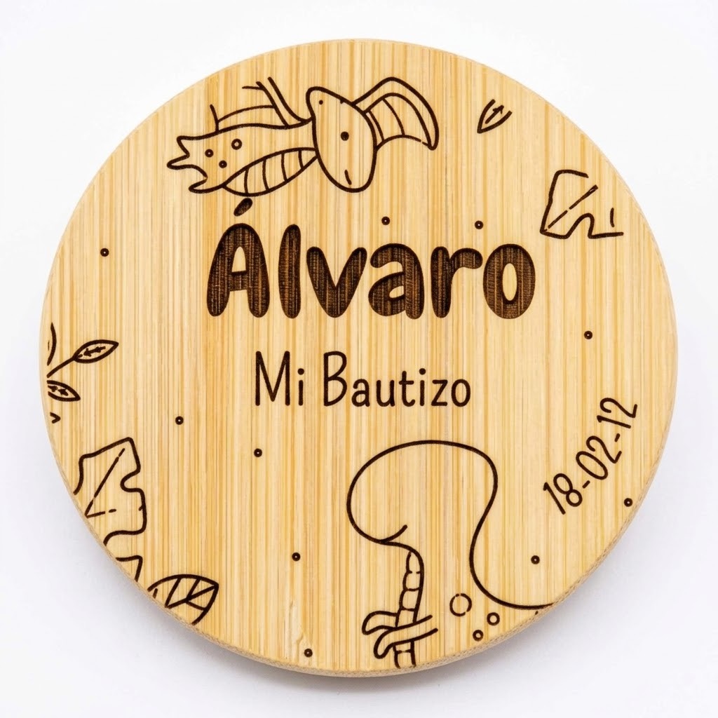 Espejo de Bolsillo Bambú Bautizo - Imagen 7