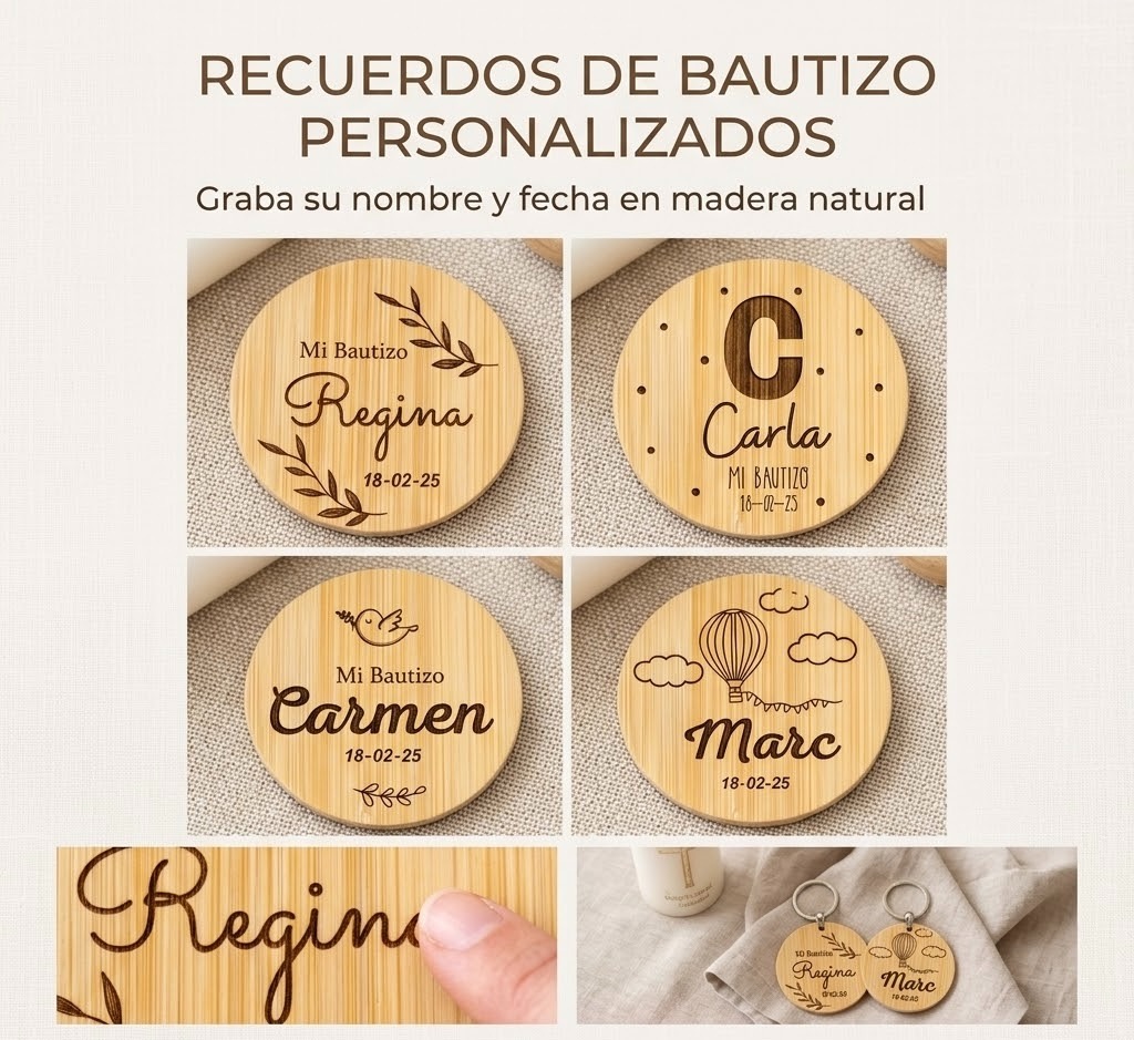 Espejo de Bolsillo Bambú Bautizo - Imagen 16