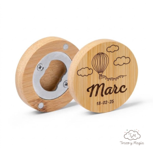 Abridor Imán de Bambú Personalizado Bautizos