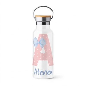 Botella Infantil estilo "Lechera" Personalizada con Inicial y Nombre