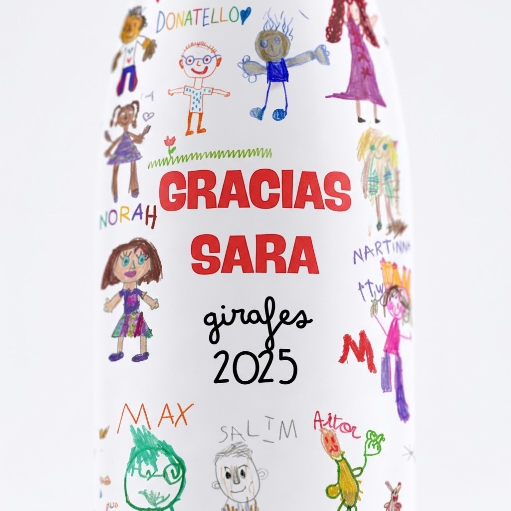 Botella con Dibujos Infantiles de Alumnos "Gracias Profe" - Imagen 3