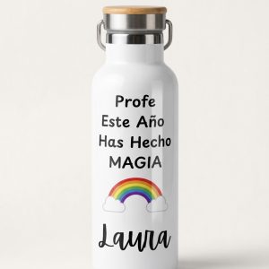 Botella Personalizada para Profes ArcoIris