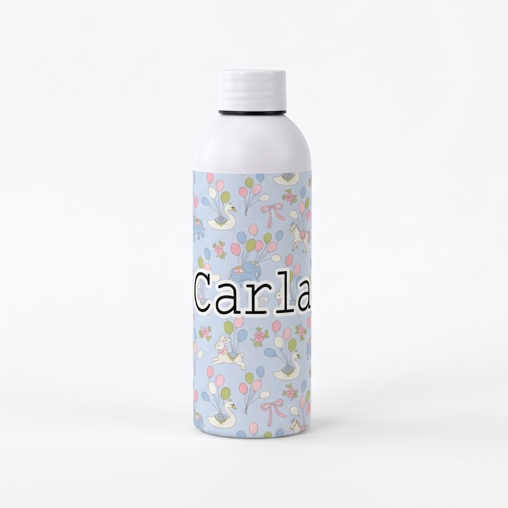 Botella Recuerdo Bautizo de Aluminio Personalizada con Nombre - Imagen 3