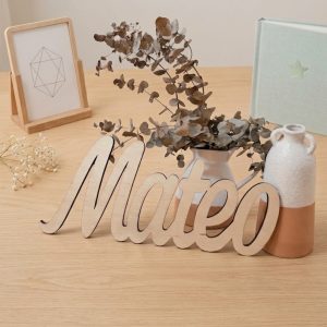 Nombre de Madera Personalizado de Pie, Decoración Habitación