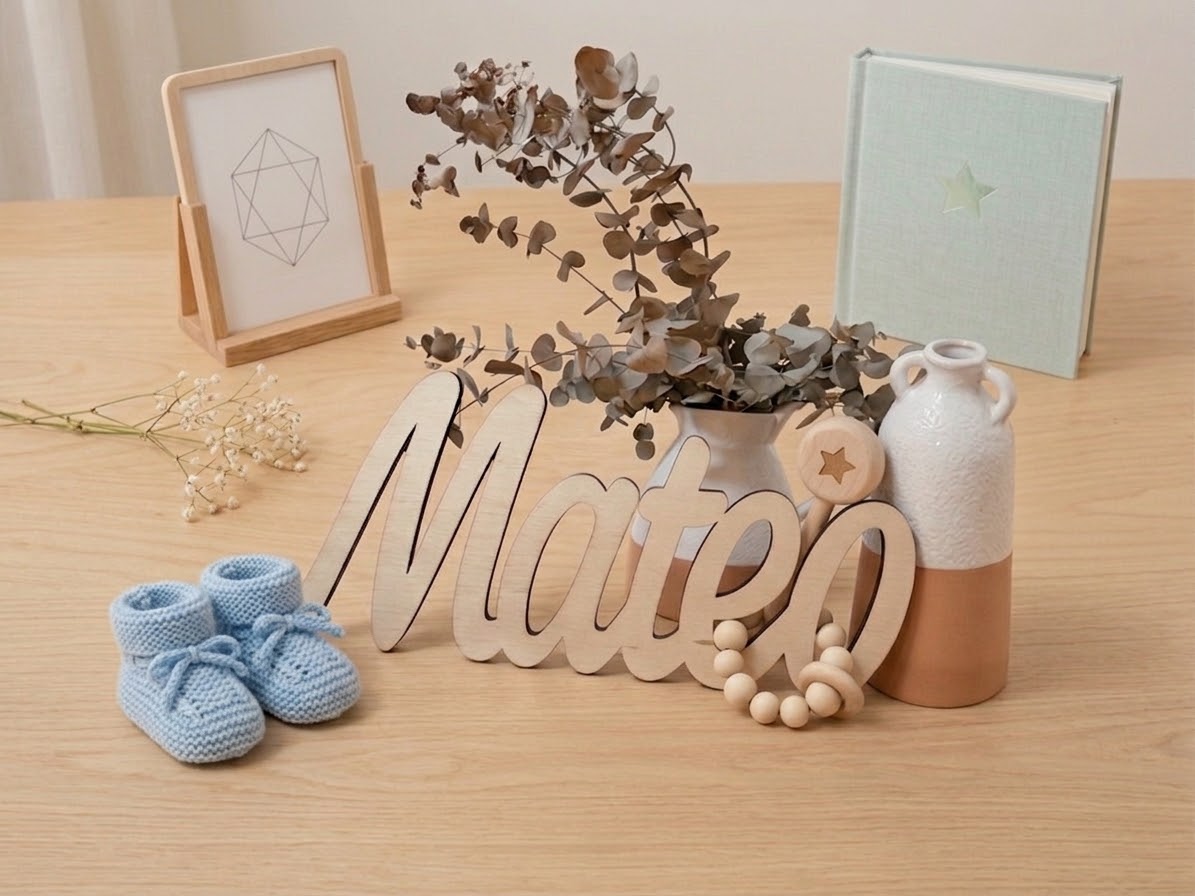 Nombre de Madera Personalizado de Pie, Decoración Habitación - Imagen 2