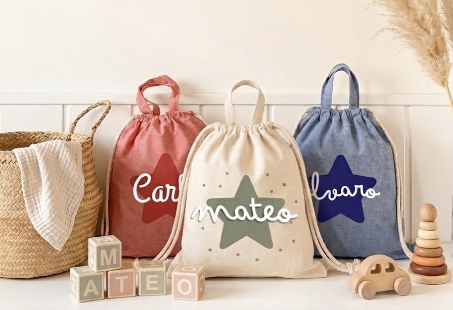 Mochila Infantil de Tela Escolar con Asa - Imagen 5