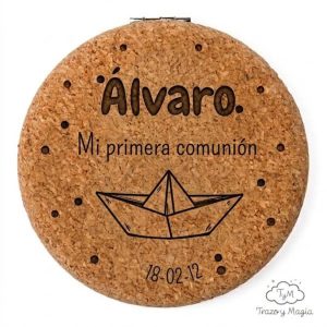 Espejo Doble de Corcho Personalizado "Mi Primera Comunión"