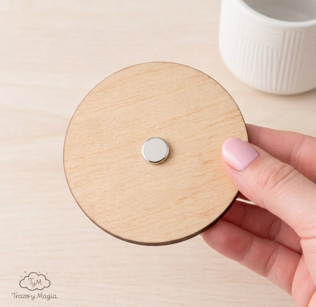 Imán Redondo de Madera Personalizado "Mi Primera Comunión" - Imagen 8