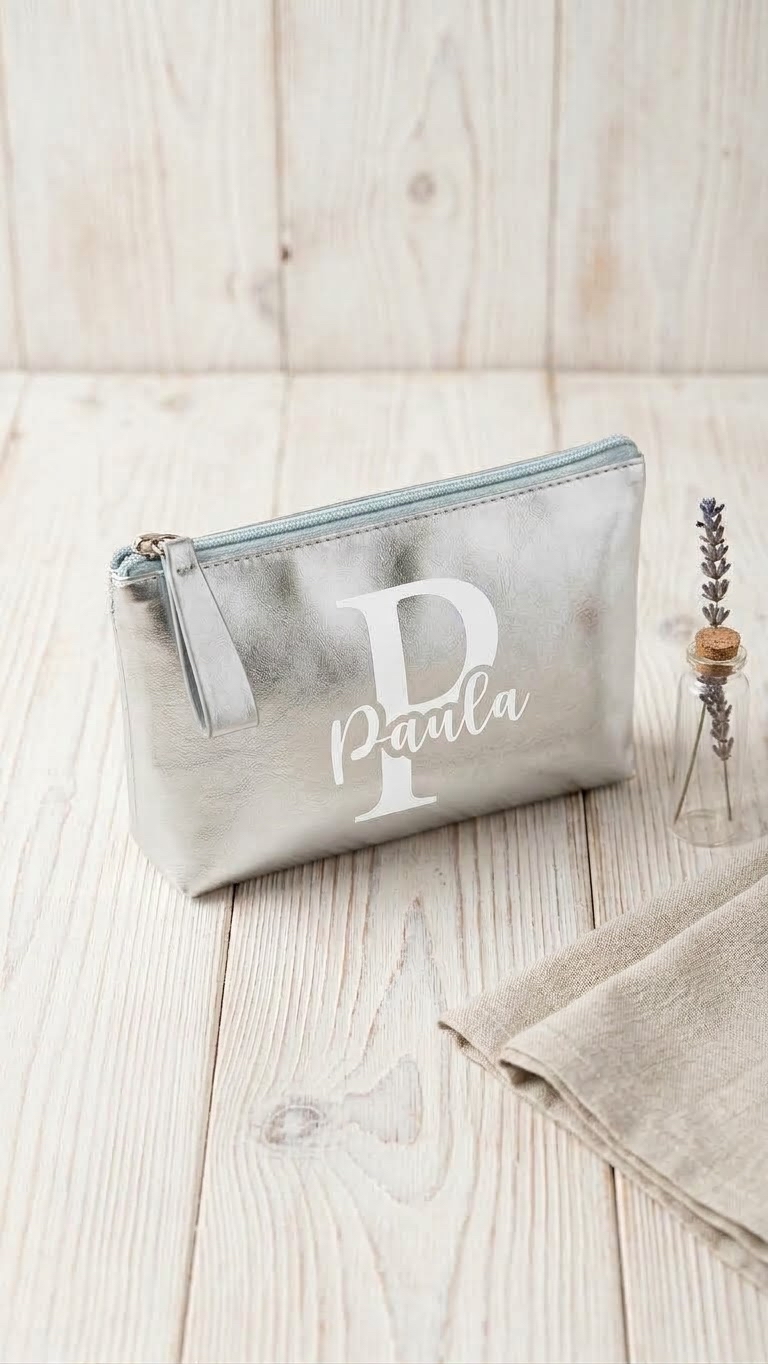 Neceser Metalizado Personalizado con Inicial y Nombre Eventos - Imagen 6