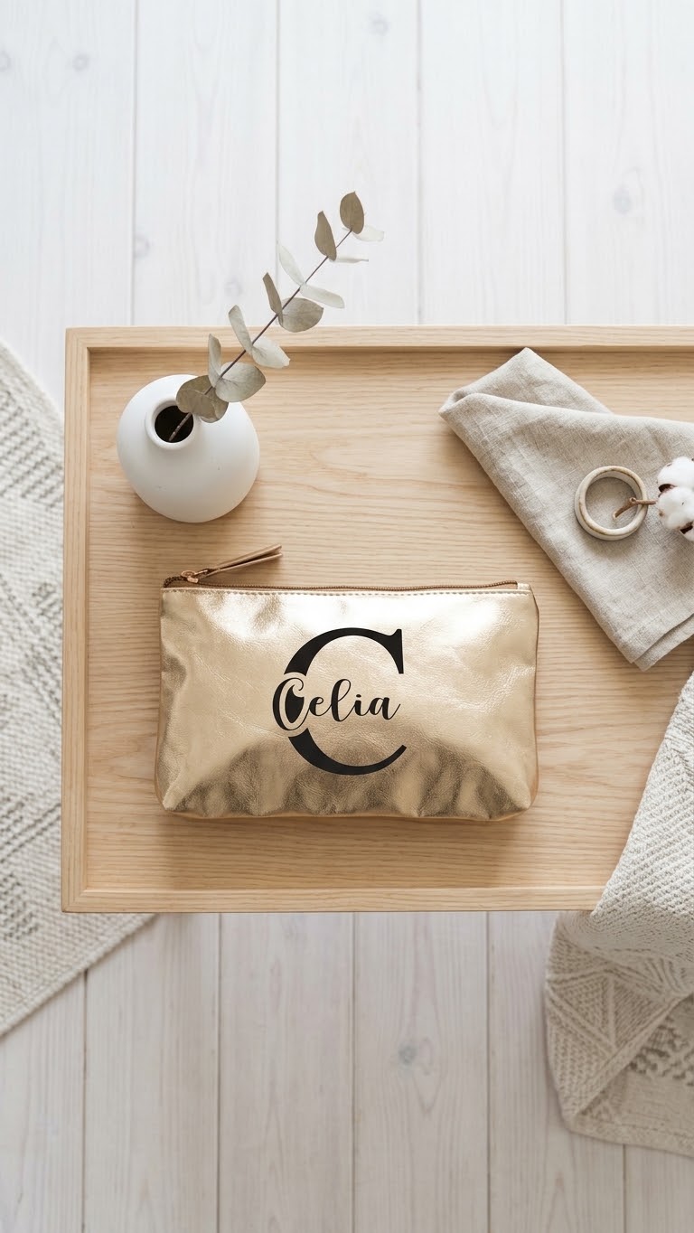 Neceser Metalizado Personalizado con Inicial y Nombre Eventos - Imagen 5