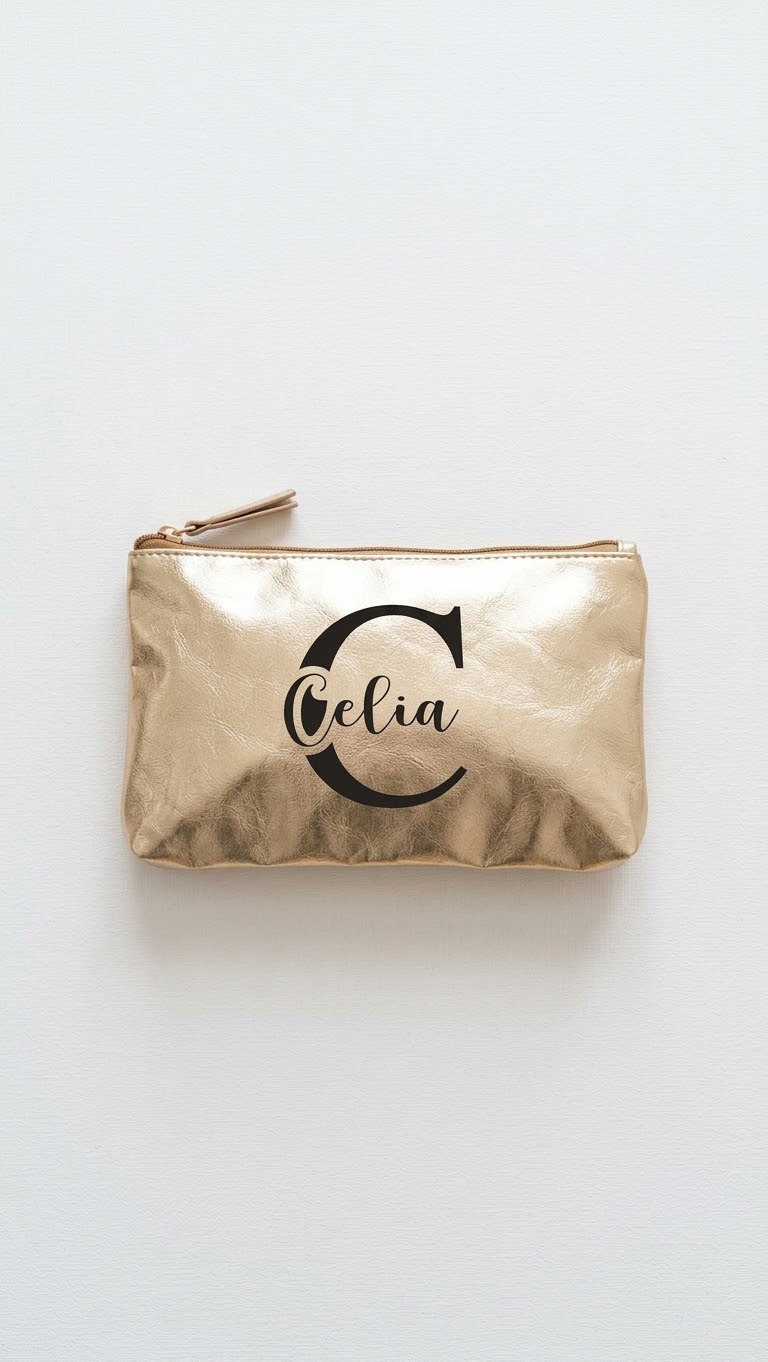 Neceser Metalizado Personalizado con Inicial y Nombre Eventos - Imagen 3
